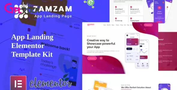 Zamzam – App Landing Elementor Template Kit